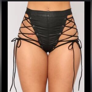 Fashion Nova Lace Up Shorts
